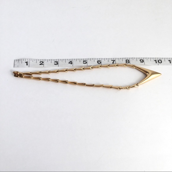 Vintage Monet Necklace V Link Gold Tone Statement - Picture 8 of 8